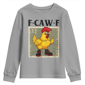 F Caw F Screaming Chicken Youth Sweatshirt Metal Heavy Punk Rock Music TS10 Sport Gray Print Your Wear