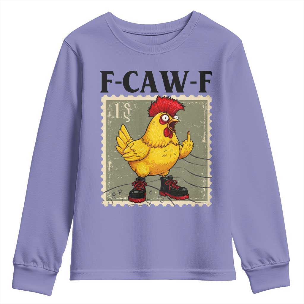 F Caw F Screaming Chicken Youth Sweatshirt Metal Heavy Punk Rock Music TS10 Violet Print Your Wear