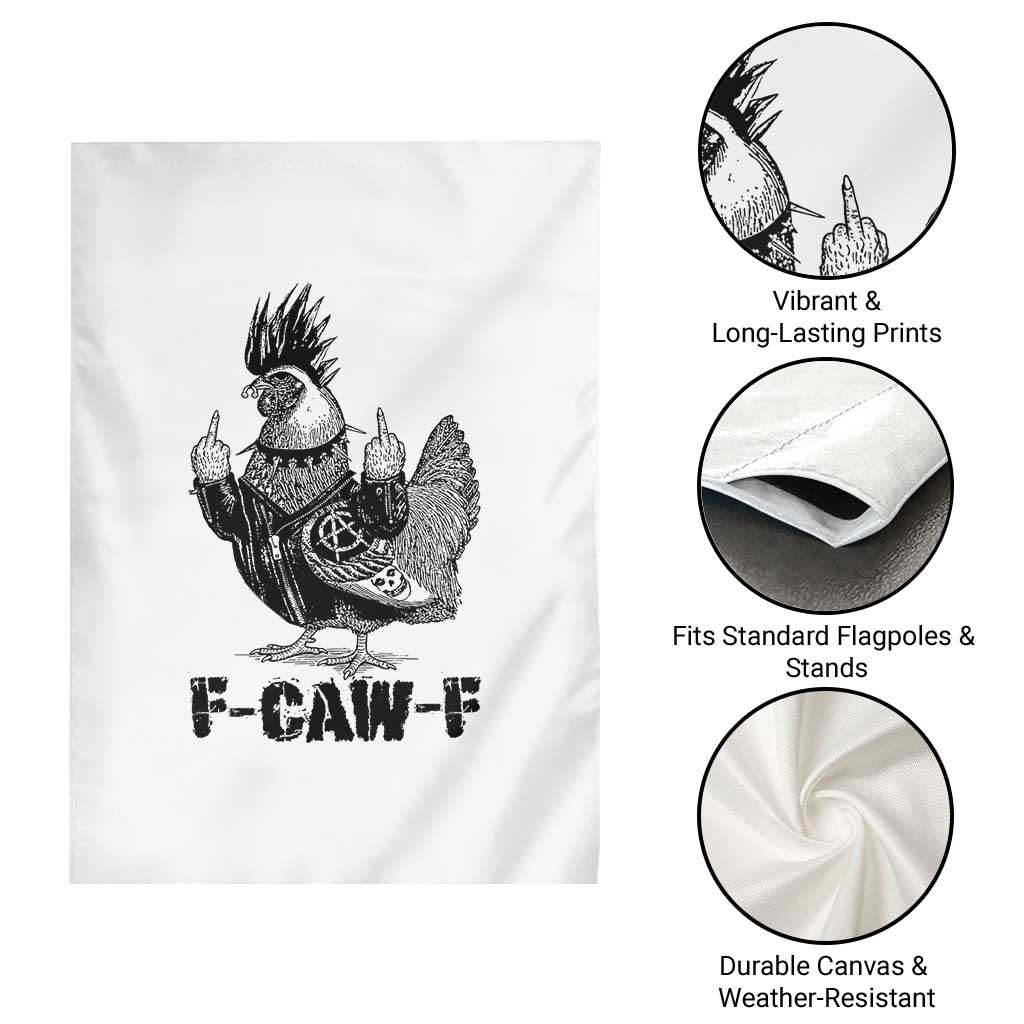 F Caw F Screaming Chicken Garden Flag Metal Heavy Punk Rock Music Lovers TS10 Print Your Wear