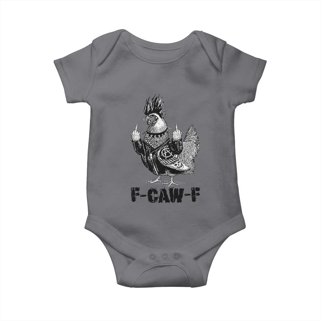 F Caw F Screaming Chicken Baby Onesie Metal Heavy Punk Rock Music Lovers TS10 Charcoal Print Your Wear