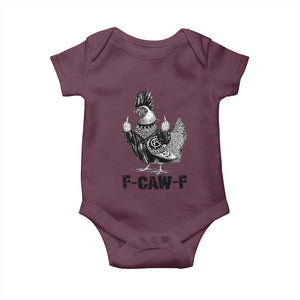 F Caw F Screaming Chicken Baby Onesie Metal Heavy Punk Rock Music Lovers TS10 Maroon Print Your Wear