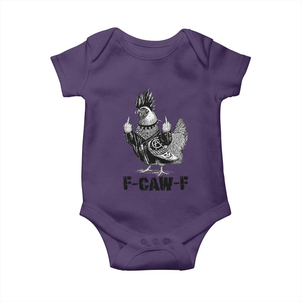 F Caw F Screaming Chicken Baby Onesie Metal Heavy Punk Rock Music Lovers TS10 Purple Print Your Wear