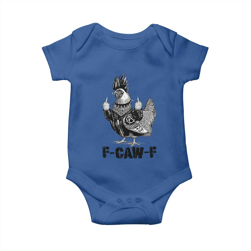 F Caw F Screaming Chicken Baby Onesie Metal Heavy Punk Rock Music Lovers TS10 Royal Blue Print Your Wear
