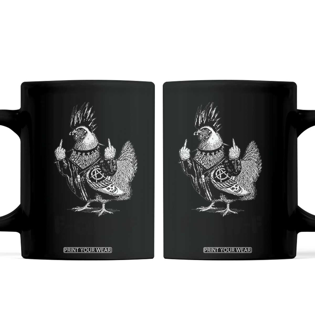 F Caw F Screaming Chicken Coffee Mug Metal Heavy Punk Rock Music Lovers TS10 White Print Your Wear