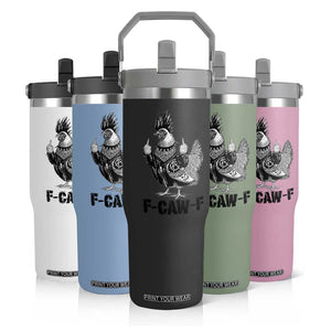 F Caw F Screaming Chicken Flip Straw Tumbler Metal Heavy Punk Rock Music Lovers TS10 Print Your Wear