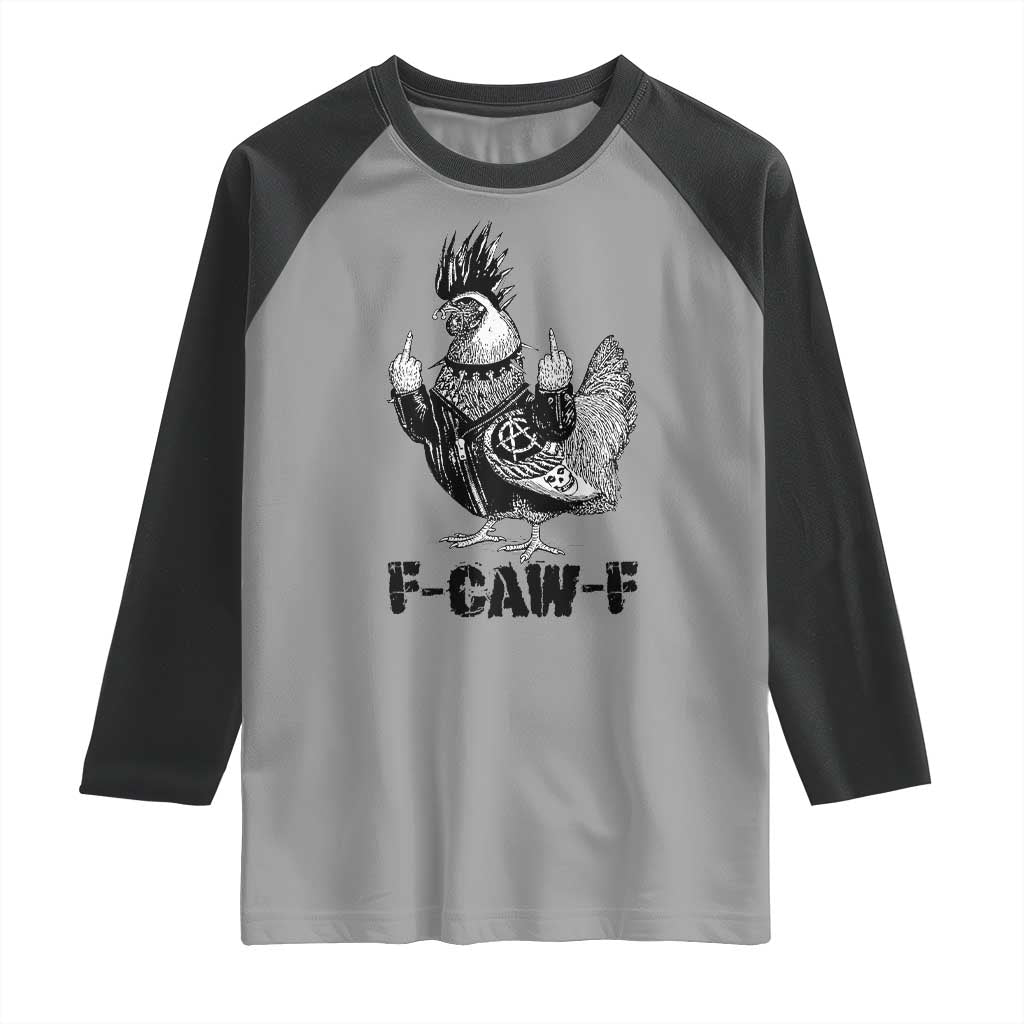 F Caw F Screaming Chicken Raglan Shirt Metal Heavy Punk Rock Music Lovers TS10 Sport Gray Black Print Your Wear