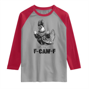 F Caw F Screaming Chicken Raglan Shirt Metal Heavy Punk Rock Music Lovers TS10 Sport Gray Red Print Your Wear