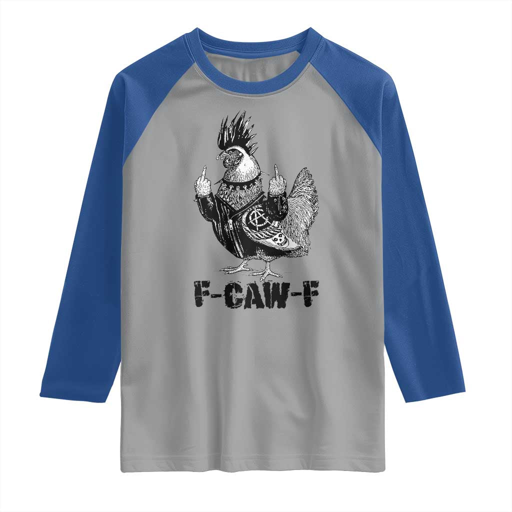 F Caw F Screaming Chicken Raglan Shirt Metal Heavy Punk Rock Music Lovers TS10 Sport Gray Royal Print Your Wear