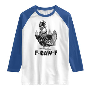 F Caw F Screaming Chicken Raglan Shirt Metal Heavy Punk Rock Music Lovers TS10 White Royal Print Your Wear