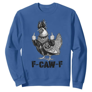 F Caw F Screaming Chicken Sweatshirt Metal Heavy Punk Rock Music Lovers TS10 Royal Blue Print Your Wear