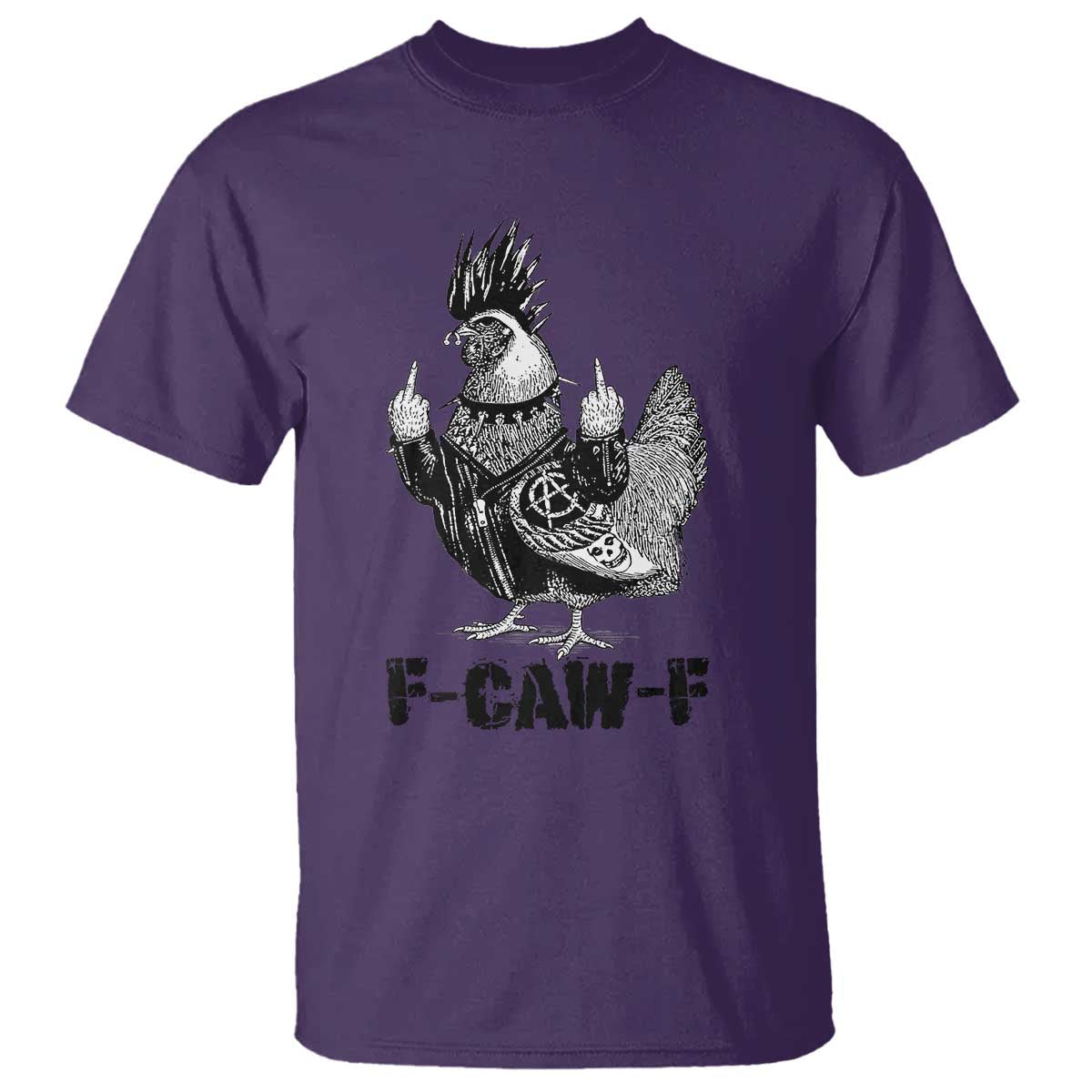 F Caw F Screaming Chicken T Shirt Metal Heavy Punk Rock Music Lovers TS10 Purple Print Your Wear