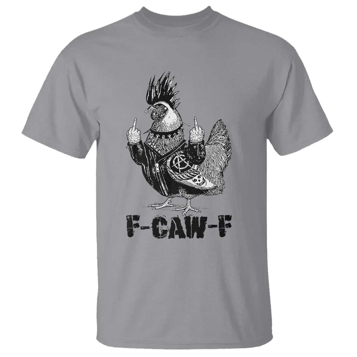 F Caw F Screaming Chicken T Shirt Metal Heavy Punk Rock Music Lovers TS10 Sport Gray Print Your Wear