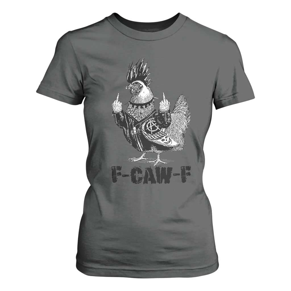 F Caw F Screaming Chicken T Shirt For Women Metal Heavy Punk Rock Music Lovers TS10 Dark Heather Print Your Wear