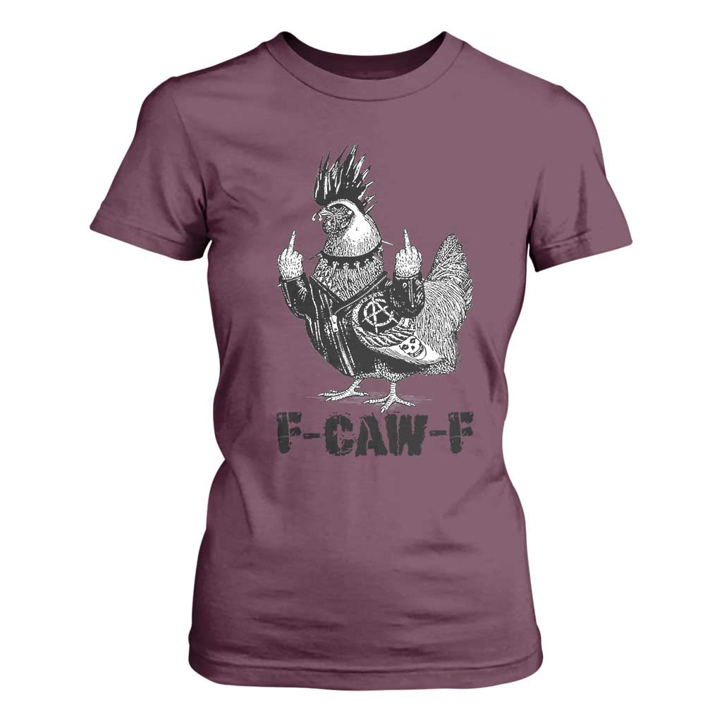 F Caw F Screaming Chicken T Shirt For Women Metal Heavy Punk Rock Music Lovers TS10 Maroon Print Your Wear