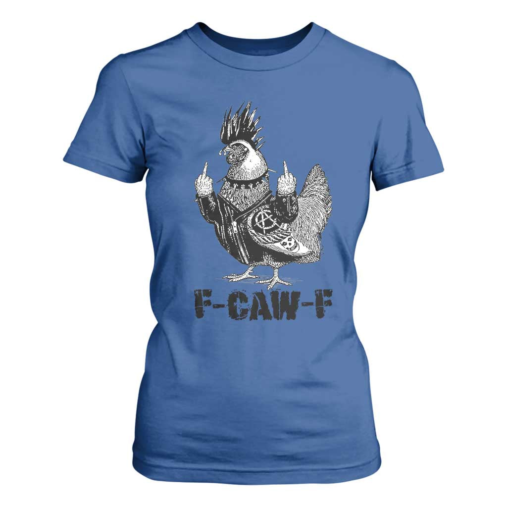 F Caw F Screaming Chicken T Shirt For Women Metal Heavy Punk Rock Music Lovers TS10 Royal Blue Print Your Wear