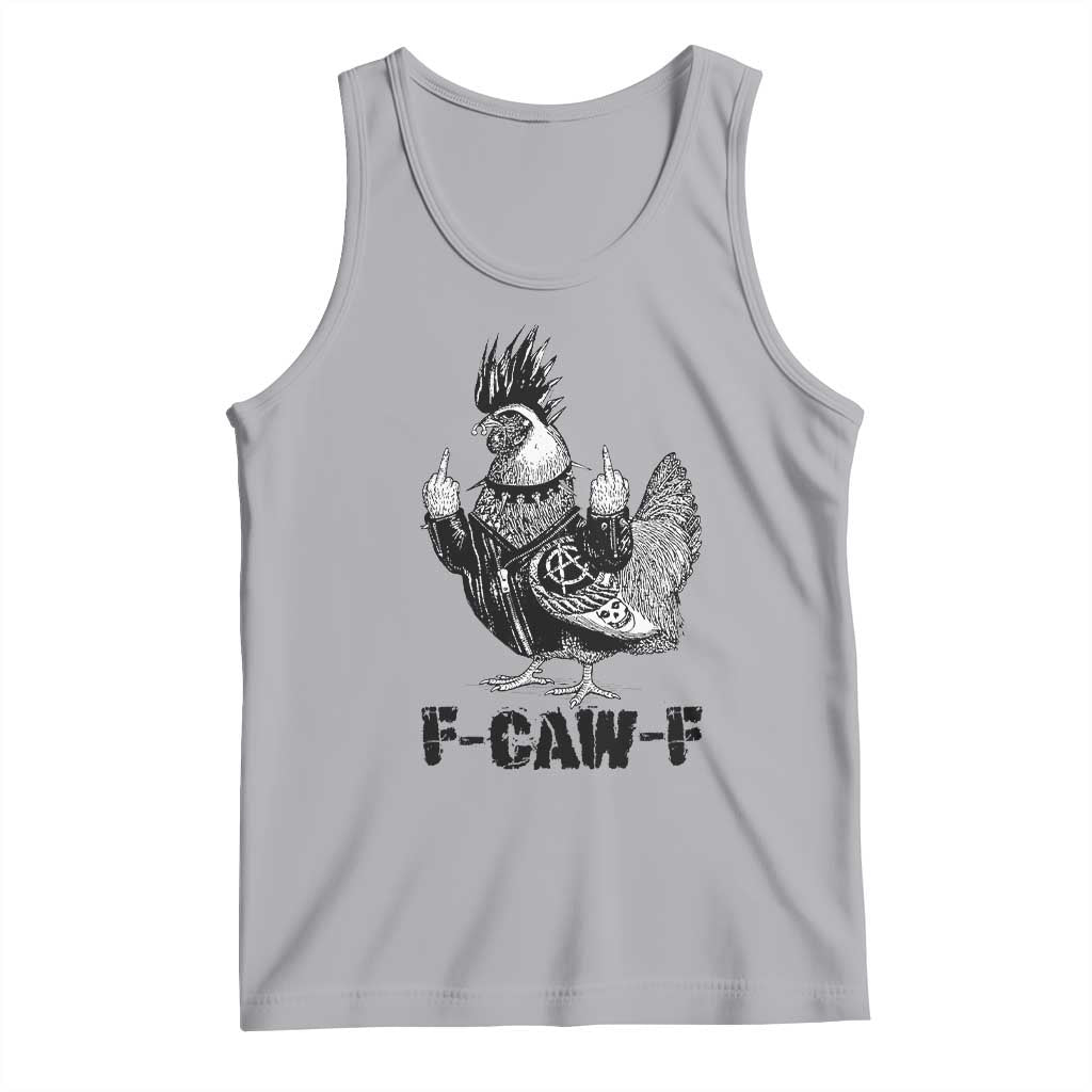 F Caw F Screaming Chicken Tank Top Metal Heavy Punk Rock Music Lovers TS10 Athletic Heather Print Your Wear
