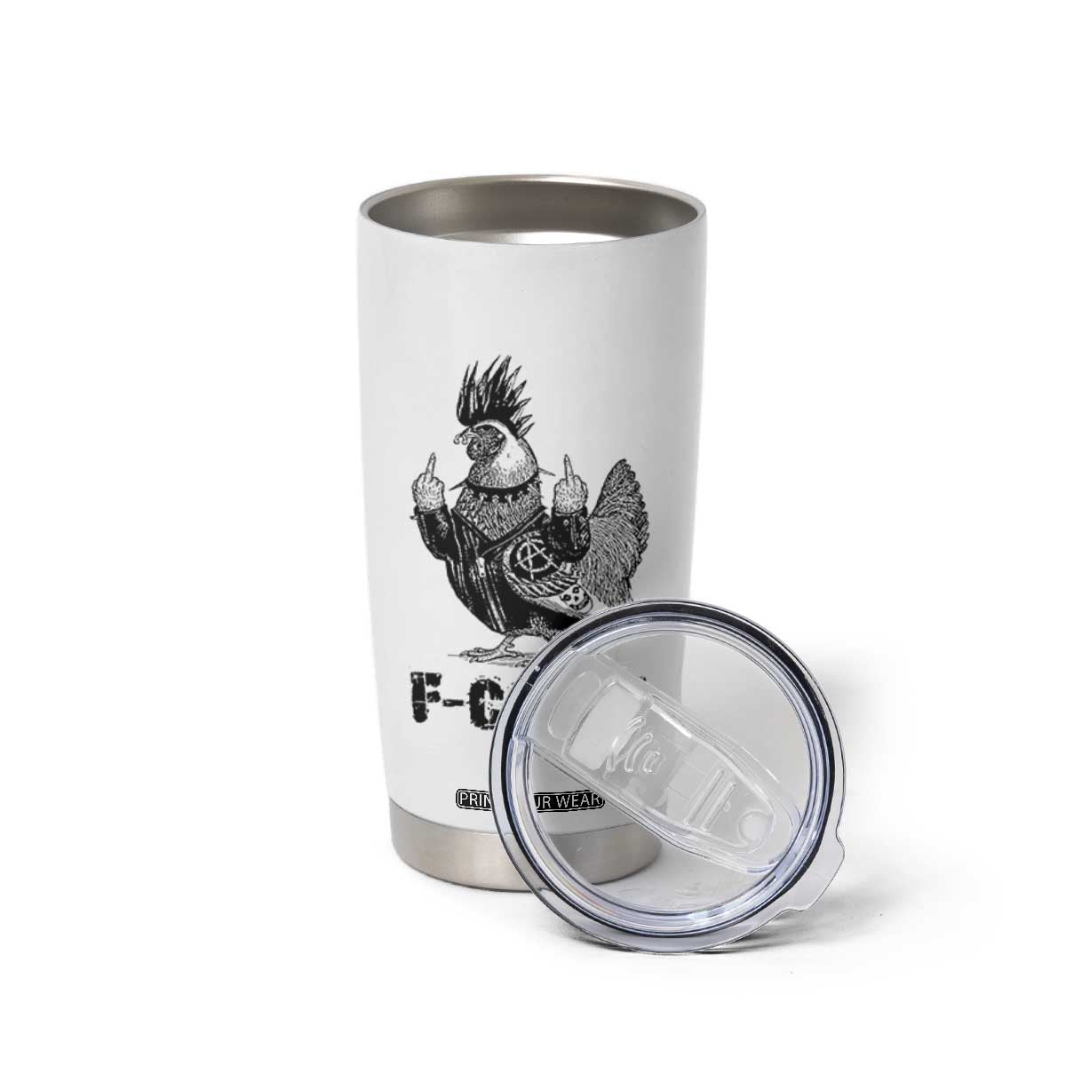 F Caw F Screaming Chicken Tumbler Cup Metal Heavy Punk Rock Music Lovers TS10 Print Your Wear