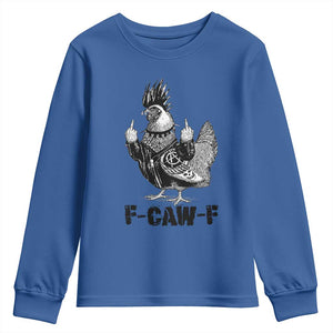 F Caw F Screaming Chicken Youth Sweatshirt Metal Heavy Punk Rock Music Lovers TS10 Royal Blue Print Your Wear