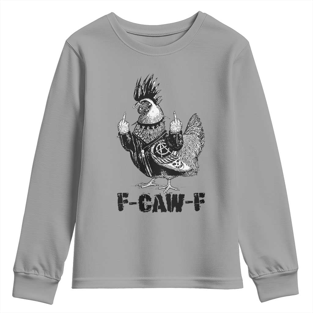 F Caw F Screaming Chicken Youth Sweatshirt Metal Heavy Punk Rock Music Lovers TS10 Sport Gray Print Your Wear