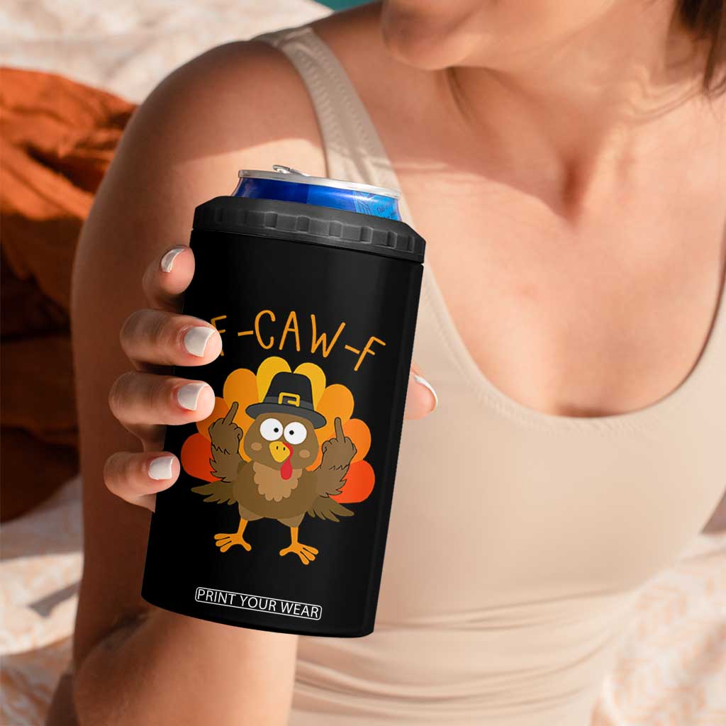 F-Caw-F Funny Turkey 4 in 1 Can Cooler Tumbler Happy Thanksgiving Day Family Dinner TS10 Print Your Wear