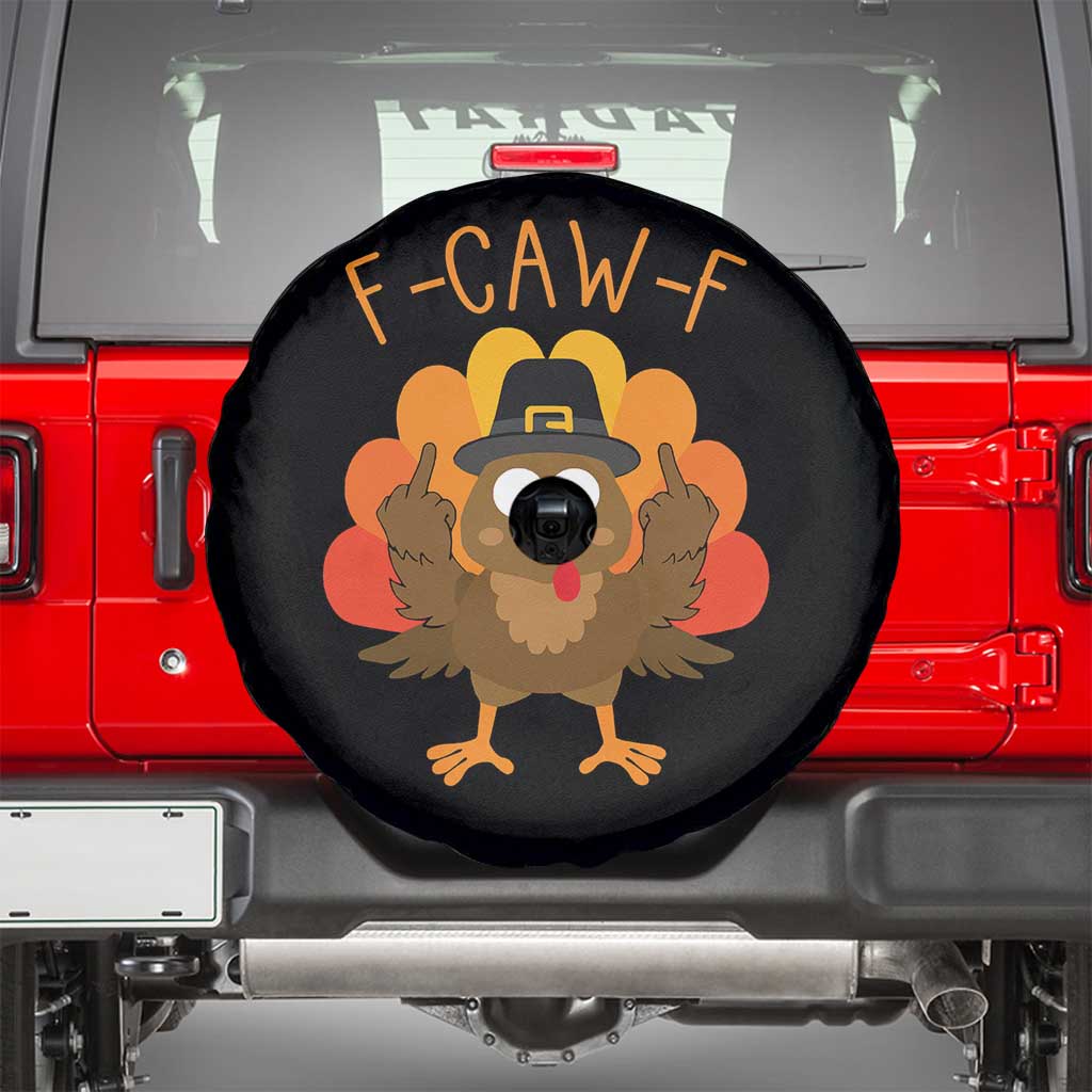 F-Caw-F Funny Turkey Spare Tire Cover Happy Thanksgiving Day Family Dinner TS10 Black Print Your Wear