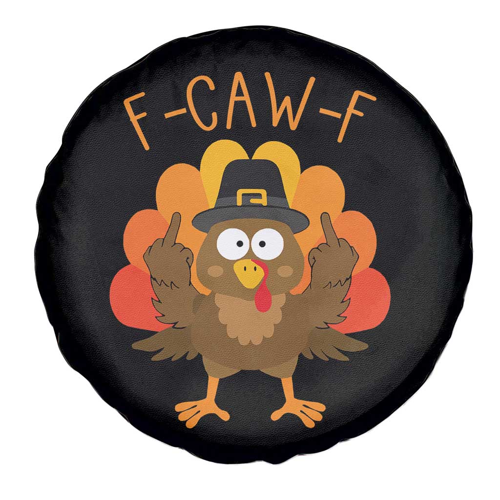 F-Caw-F Funny Turkey Spare Tire Cover Happy Thanksgiving Day Family Dinner TS10 Print Your Wear