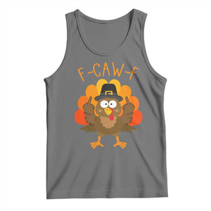 F-Caw-F Funny Turkey Tank Top Happy Thanksgiving Day Family Dinner TS10 Black Heather Print Your Wear