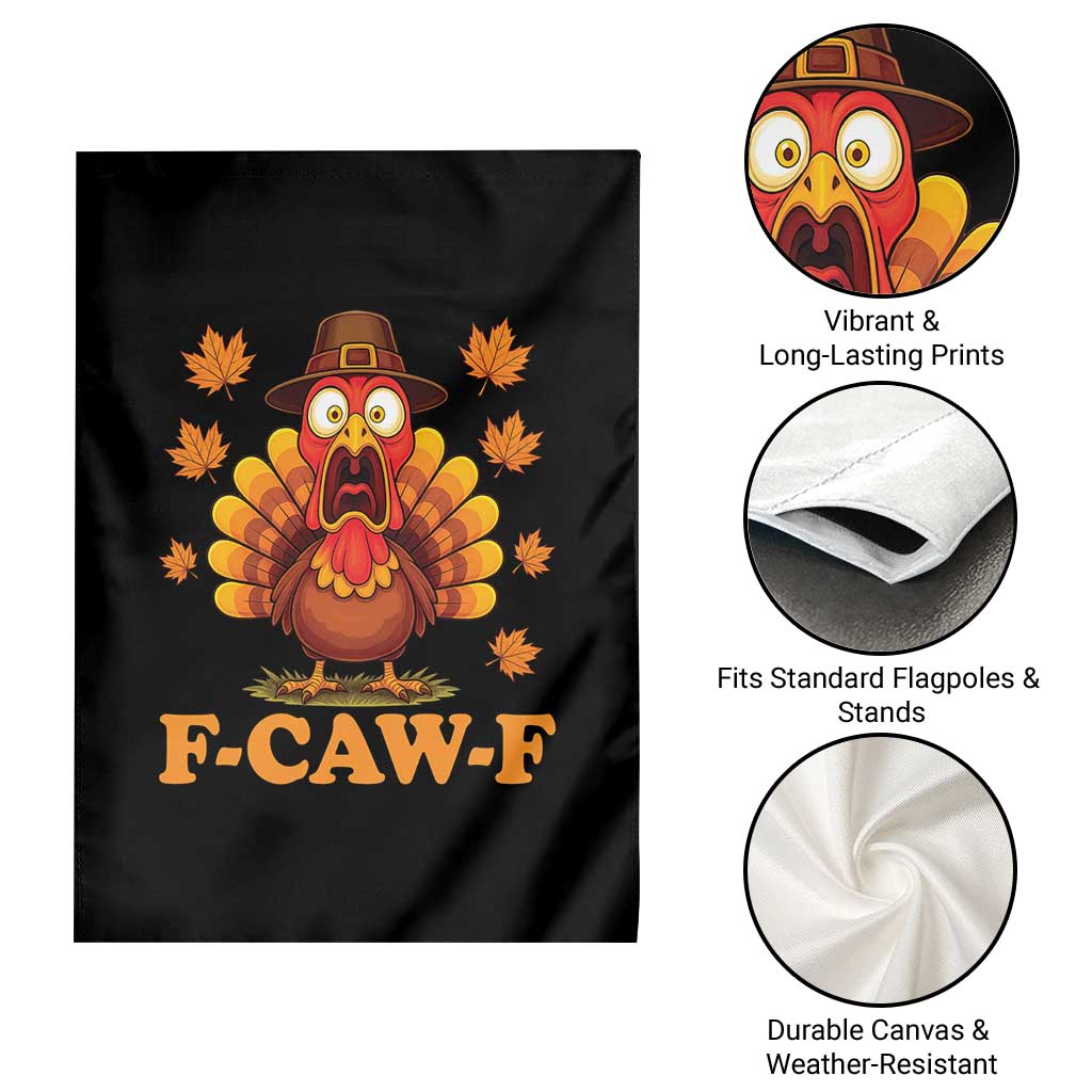 F-Caw-F Funny Turkey Garden Flag Happy Thanksgiving Day Autumn Family Dinner TS10 Print Your Wear