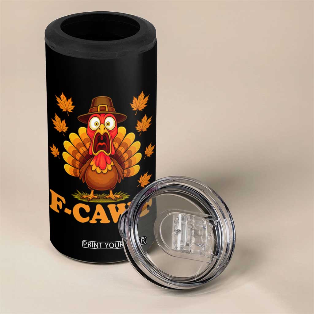 F-Caw-F Funny Turkey 4 in 1 Can Cooler Tumbler Happy Thanksgiving Day Autumn Family Dinner TS10 Print Your Wear