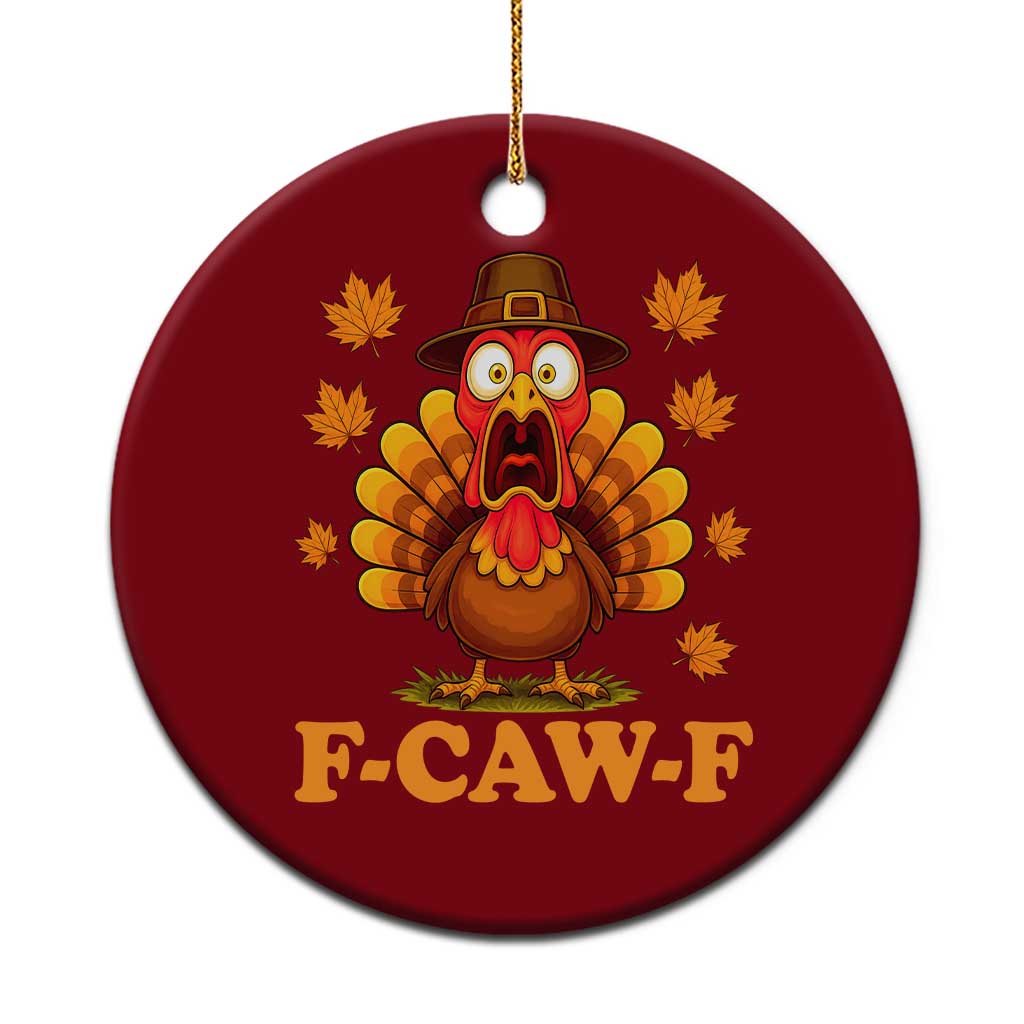 F-Caw-F Funny Turkey Ceramic Ornament Happy Thanksgiving Day Autumn Family Dinner TS10 1pc Red Print Your Wear