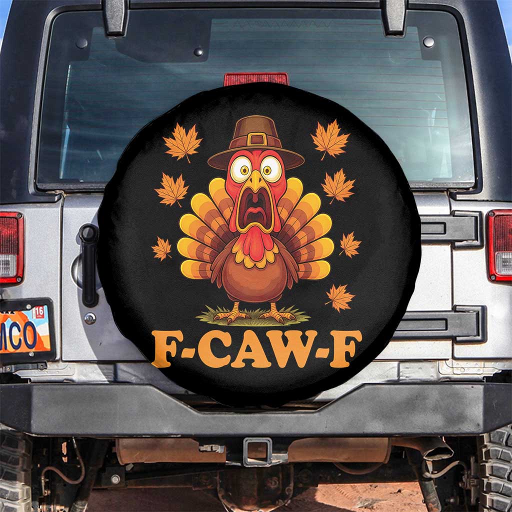 F-Caw-F Funny Turkey Spare Tire Cover Happy Thanksgiving Day Autumn Family Dinner TS10 No hole Black Print Your Wear