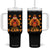 F-Caw-F Funny Turkey Tumbler With Handle Happy Thanksgiving Day Autumn Family Dinner TS10 One Size: 40 oz Black Print Your Wear