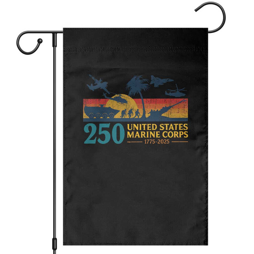 Marine 250th Anniversary Garden Flag Patriotic Military Gift for Veterans TS10 Black Print Your Wear