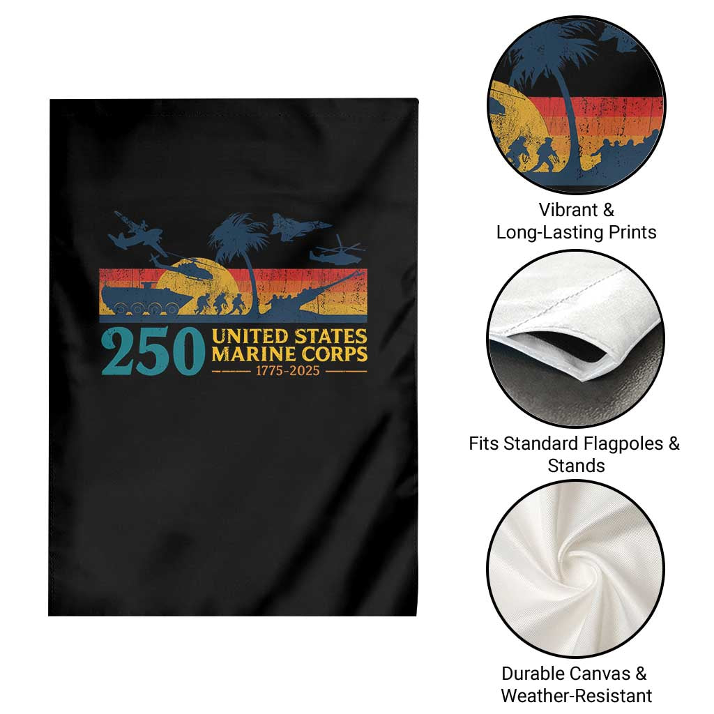 Marine 250th Anniversary Garden Flag Patriotic Military Gift for Veterans TS10 Print Your Wear