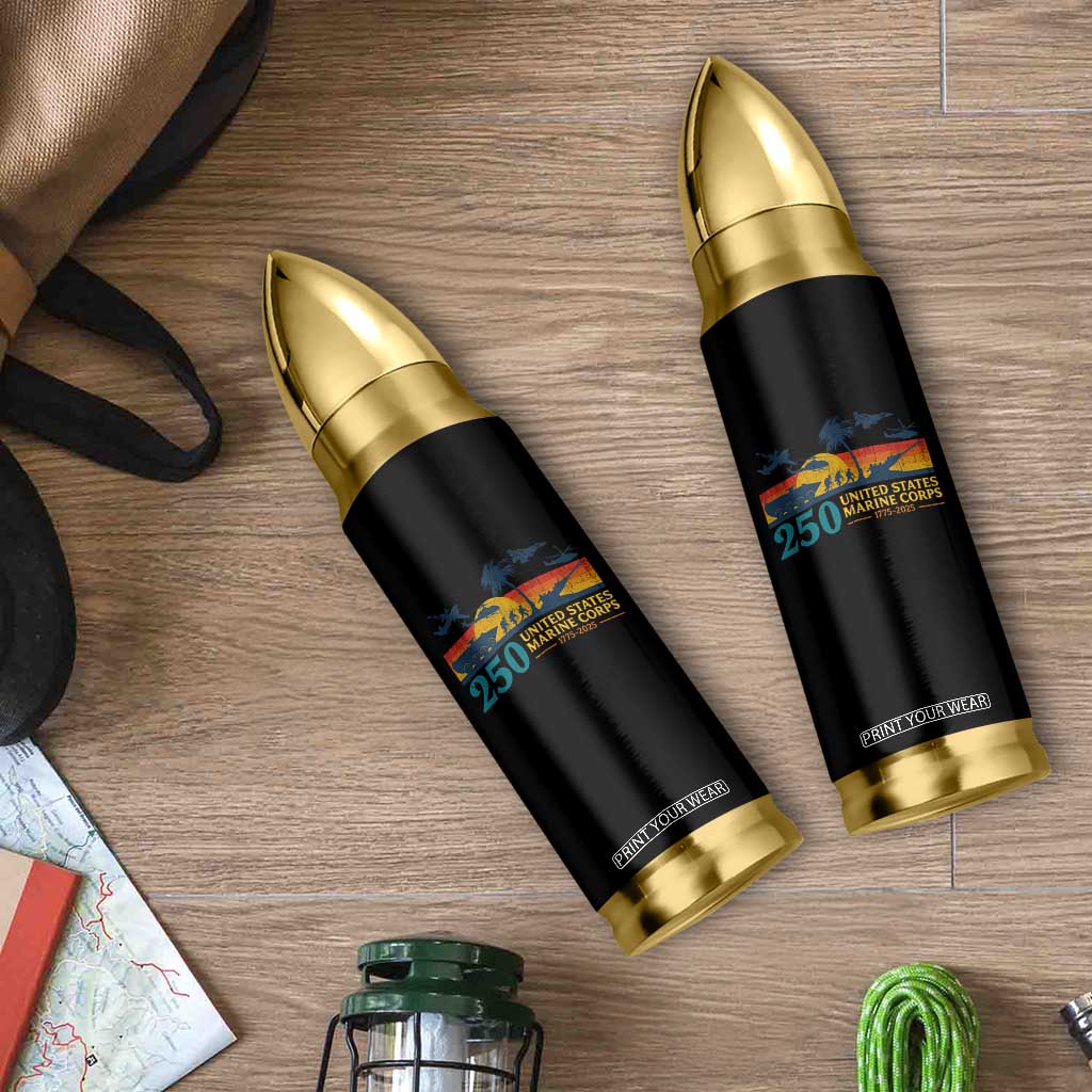 Marine 250th Anniversary Bullet Tumbler Patriotic Military Gift for Veterans TS10 Print Your Wear