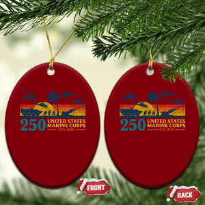 Marine 250th Anniversary Ceramic Ornament Patriotic Military Gift for Veterans TS10 Print Your Wear
