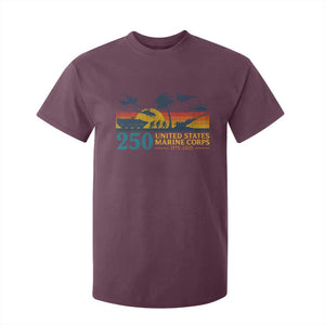 Marine 250th Anniversary T Shirt For Kid Patriotic Military Gift for Veterans TS10 Maroon Print Your Wear