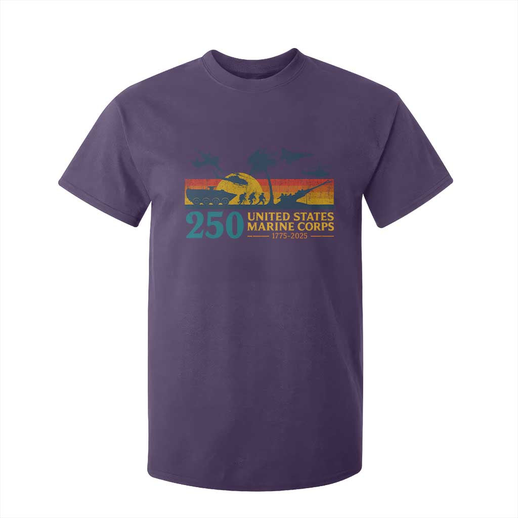 Marine 250th Anniversary T Shirt For Kid Patriotic Military Gift for Veterans TS10 Purple Print Your Wear