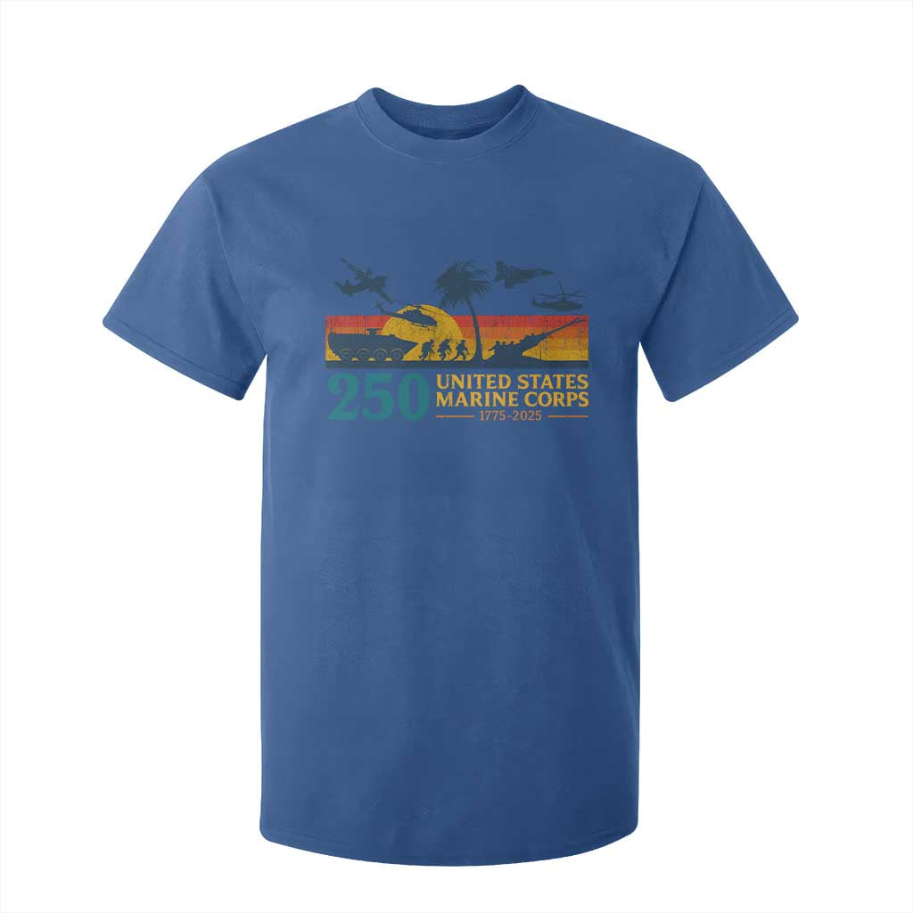 Marine 250th Anniversary T Shirt For Kid Patriotic Military Gift for Veterans TS10 Royal Blue Print Your Wear