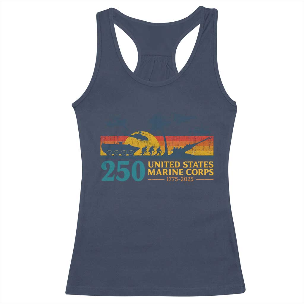 Marine 250th Anniversary Racerback Tank Top Patriotic Military Gift for Veterans TS10 Navy Print Your Wear