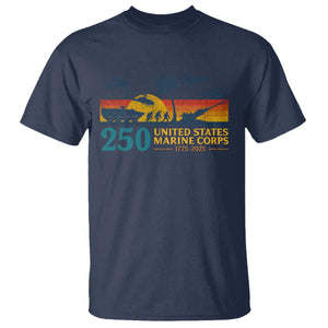 Marine 250th Anniversary T Shirt Patriotic Military Gift for Veterans TS10 Navy Print Your Wear