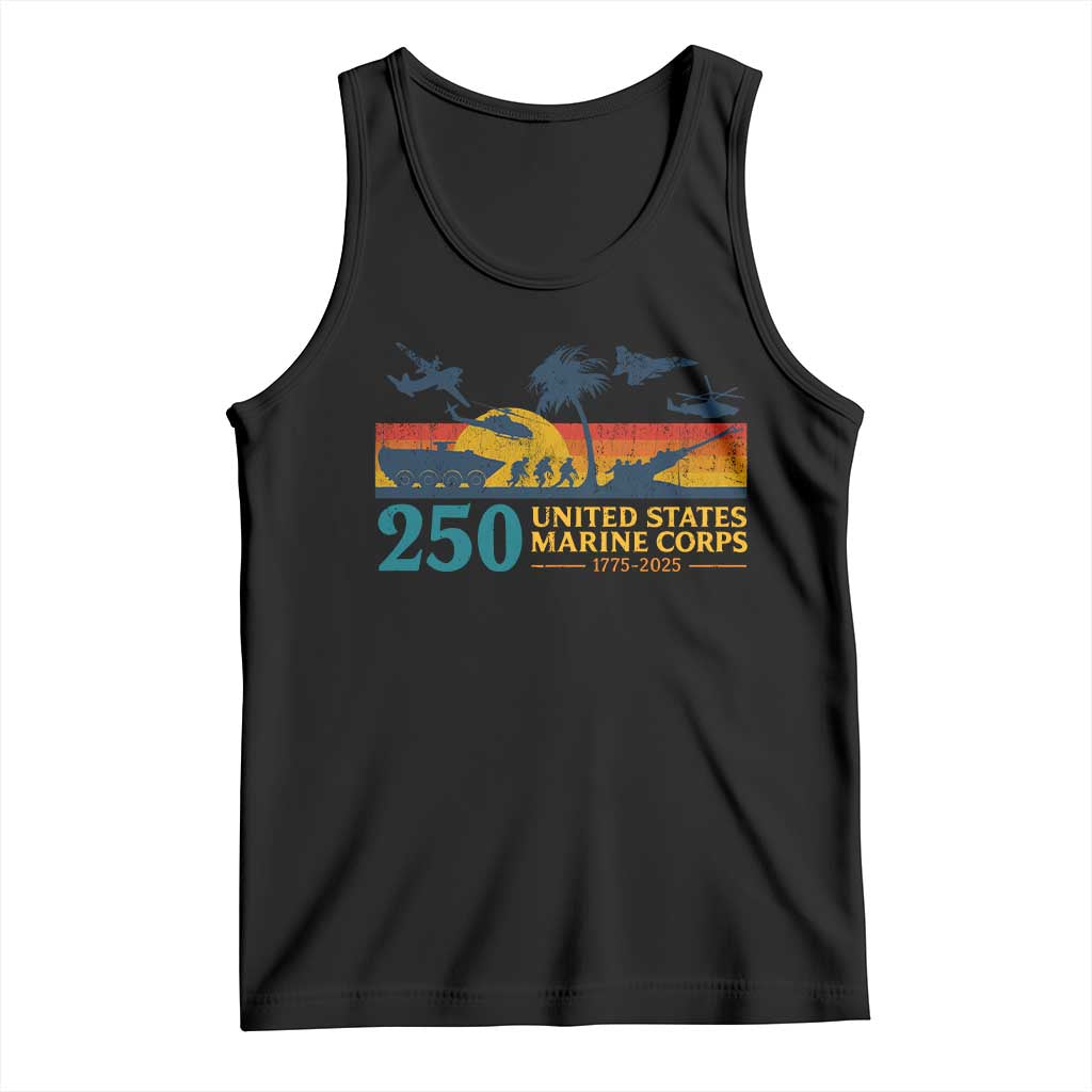 Marine 250th Anniversary Tank Top Patriotic Military Gift for Veterans TS10 Black Print Your Wear