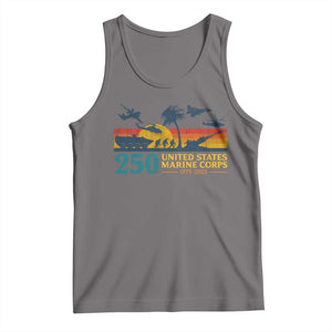 Marine 250th Anniversary Tank Top Patriotic Military Gift for Veterans TS10 Deep Heather Print Your Wear