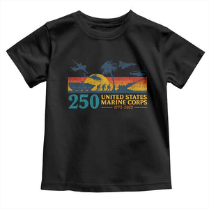 Marine 250th Anniversary Toddler T Shirt Patriotic Military Gift for Veterans TS10 Black Print Your Wear
