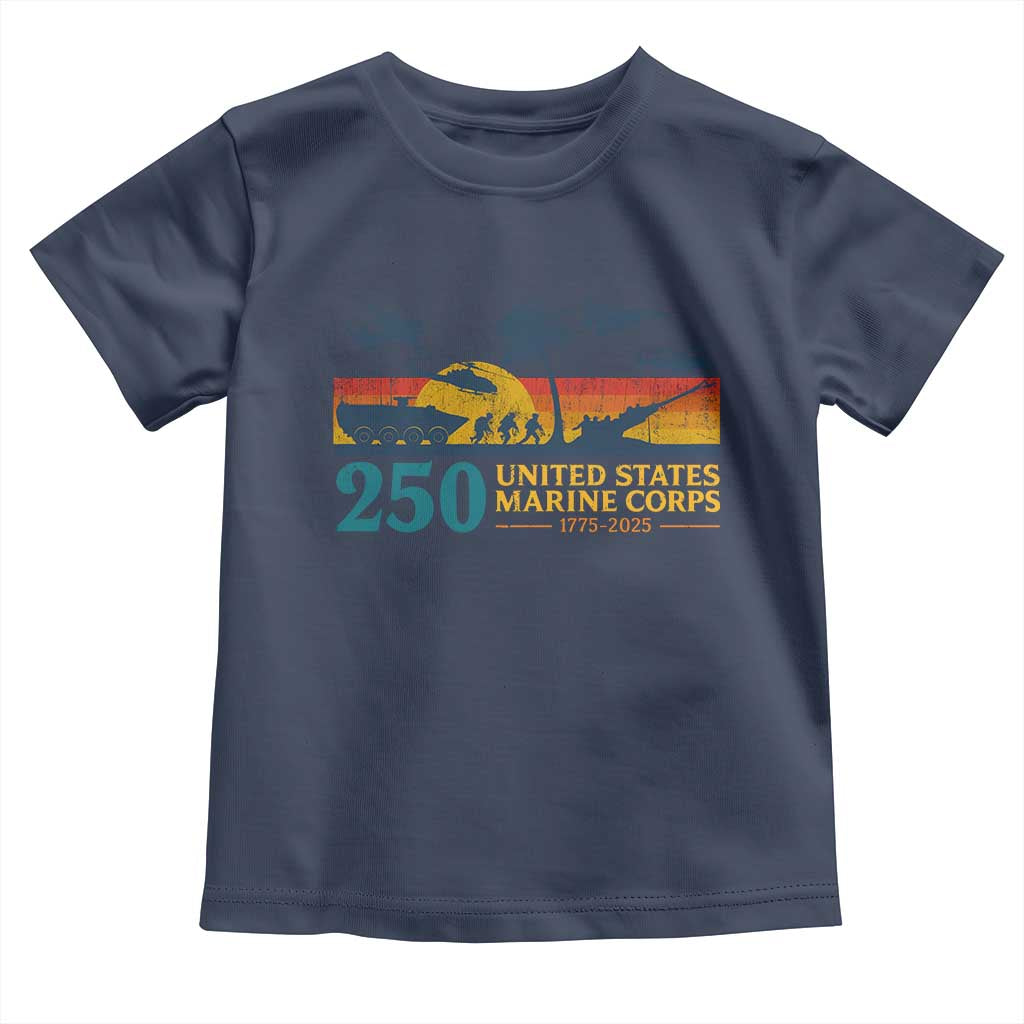 Marine 250th Anniversary Toddler T Shirt Patriotic Military Gift for Veterans TS10 Navy Print Your Wear