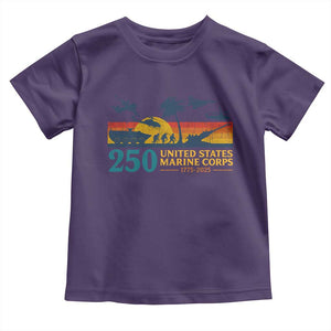Marine 250th Anniversary Toddler T Shirt Patriotic Military Gift for Veterans TS10 Purple Print Your Wear
