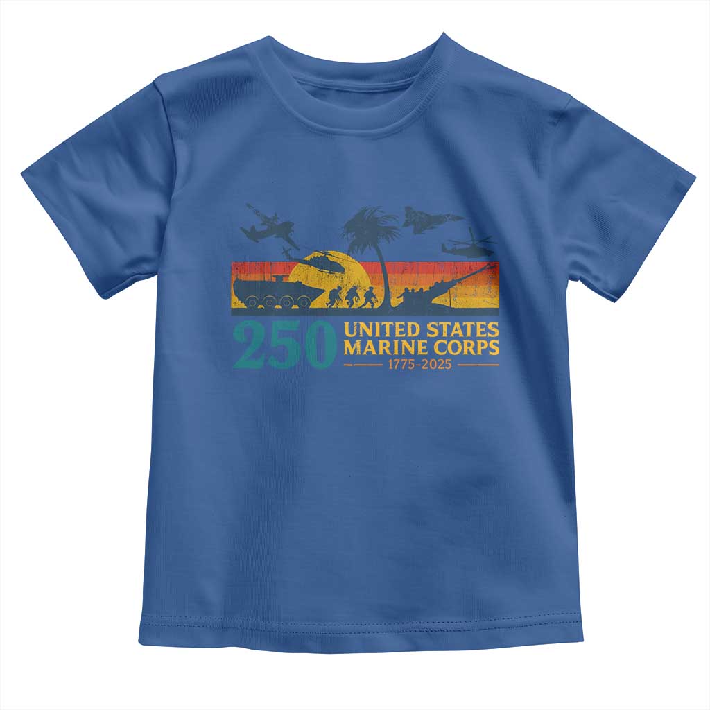 Marine 250th Anniversary Toddler T Shirt Patriotic Military Gift for Veterans TS10 Royal Blue Print Your Wear