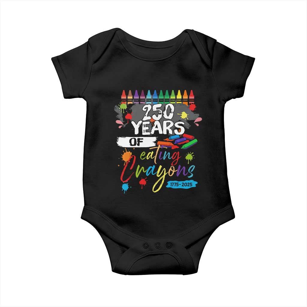 250 Years Of Eating Crayons Baby Onesie Marine Veteran 250th Anniversary TS10 Black Print Your Wear