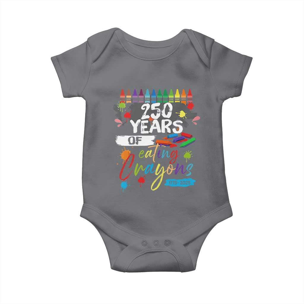 250 Years Of Eating Crayons Baby Onesie Marine Veteran 250th Anniversary TS10 Charcoal Print Your Wear