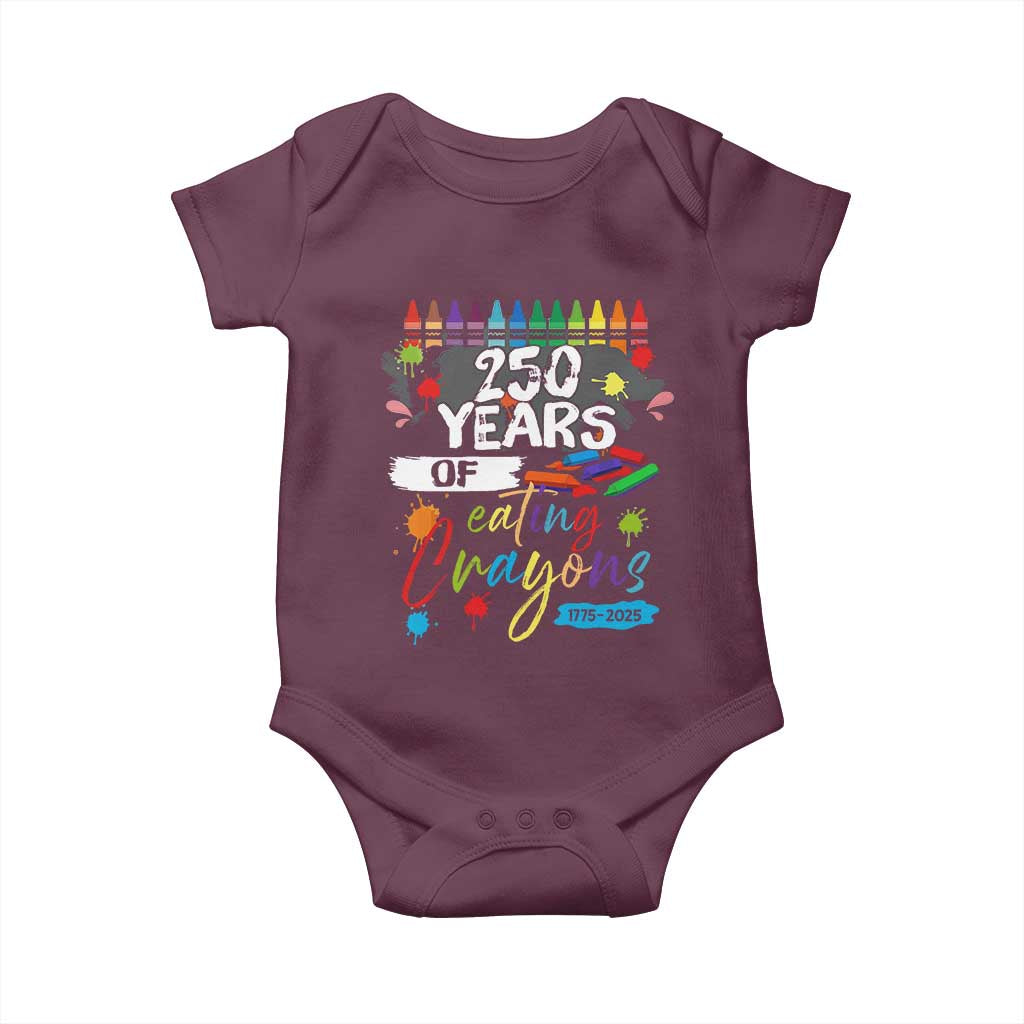 250 Years Of Eating Crayons Baby Onesie Marine Veteran 250th Anniversary TS10 Maroon Print Your Wear